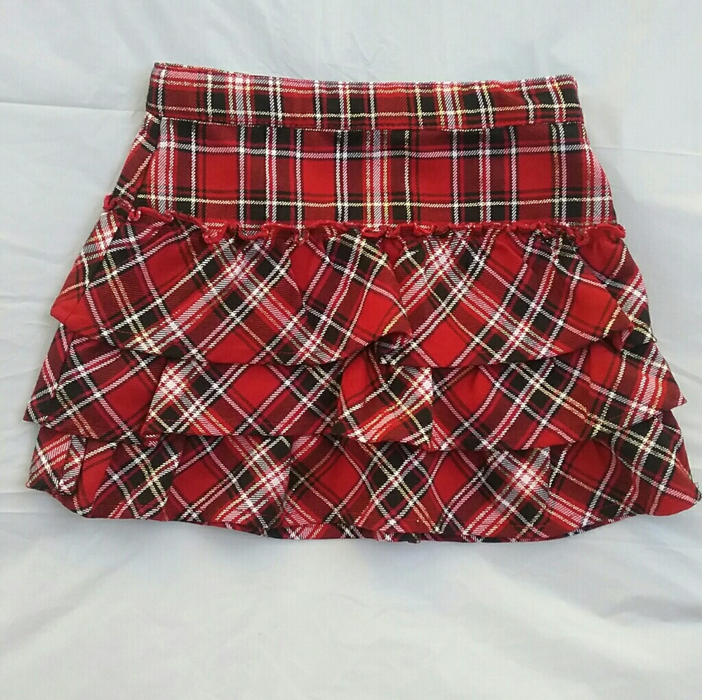 2 for $9 plaid red skirt